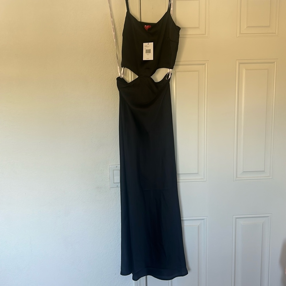 Guess Black satin Isa Cut out dress size medium